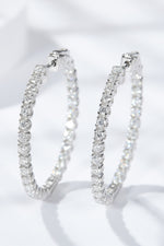 Inlaid Moissanite 925 Sterling Silver Hoop Earrings(PLEASE ALLOW 5-14 DAYS FOR PROCESSING AND SHIPPING)