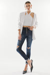 KanCan High Rise Button Down Skinny jeans