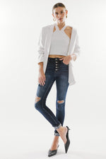 KanCan High Rise Button Down Skinny jeans