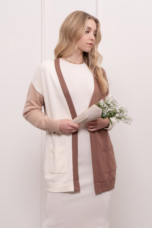 Colorblock Knit Cardigan