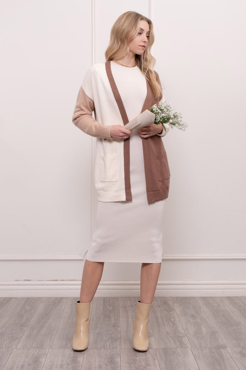 Colorblock Knit Cardigan