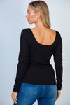 Square Neck Knit Layering Top