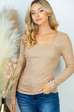 Square Neck Knit Layering Top