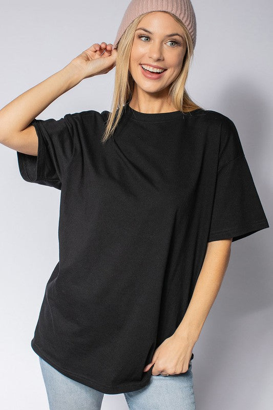 Crew Neck Basic Jersey Tee