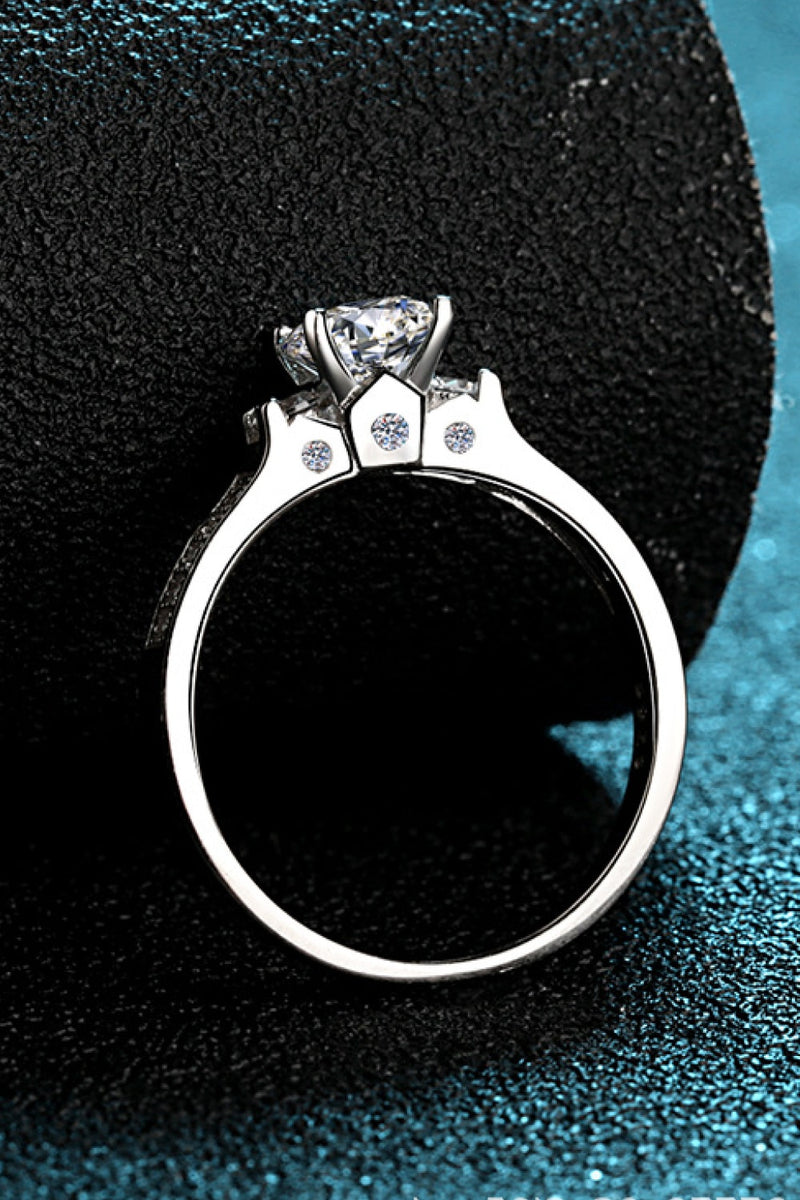 Lucky Charm Moissanite Rhodium-Plated Ring(ALLOW 5-12 BUSINESS DAYS TO PROCESS AND SHIP)