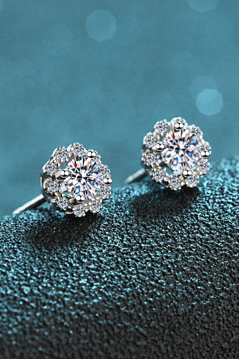 Moissanite Floral-Shaped Stud Earrings ALLOW 5-12 BUSINESS DAYS FOR SHIPPING