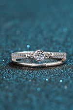 Moissanite Cutout Rhodium-Plated Ring(PLEASE ALLOW 7-15 DAYS FOR ORDERING AND PROCESSING)