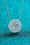 Moissanite Round Pendant Rhodium-Plated Necklace(ALLOW 5-12 BUSINESS DAYS TO PROCESS AND SHIP)