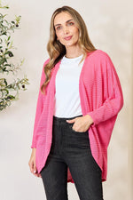Full Size Open Front Long Sleeve Cardigan