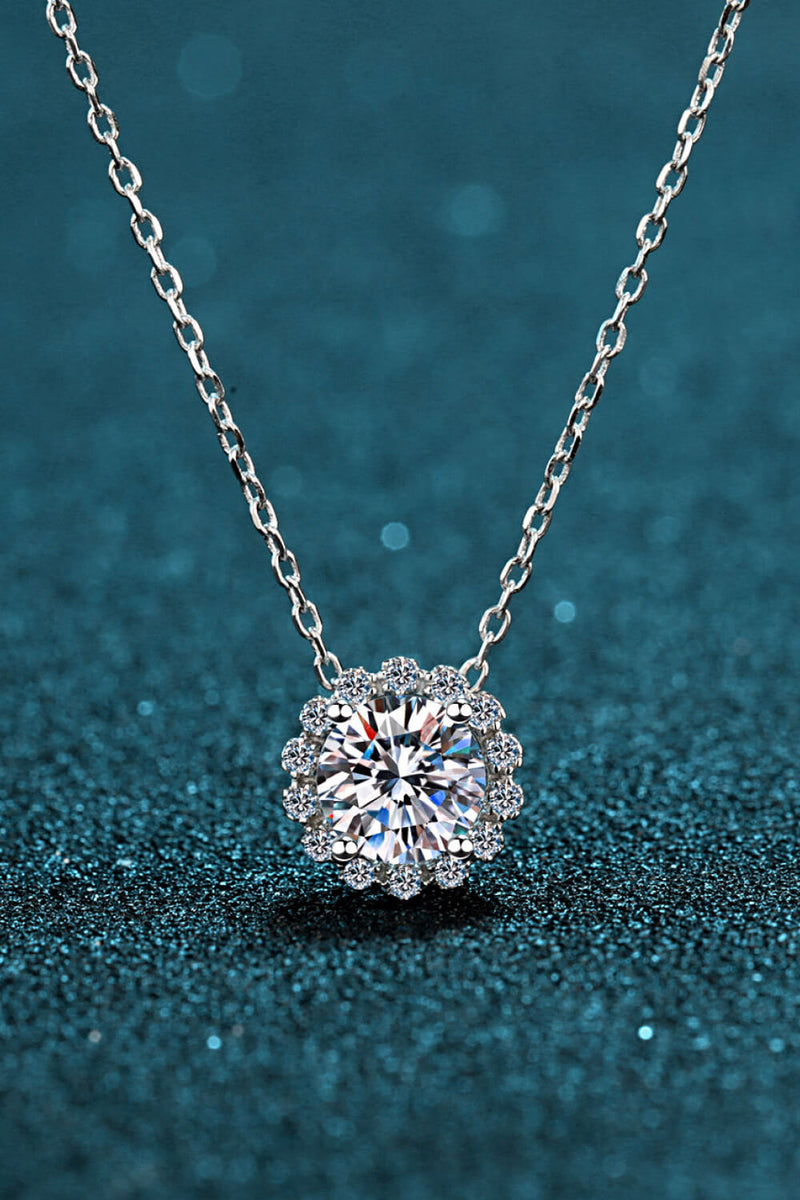 Flower-Shaped Moissanite Pendant Necklace ALLOW 5-12 BUSINESS DAYS FOR SHIPPING