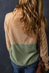 Contrast Half Zip Long Sleeve Sweater