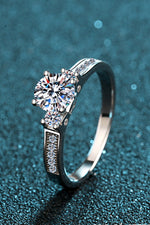 Lucky Charm Moissanite Rhodium-Plated Ring(ALLOW 5-12 BUSINESS DAYS TO PROCESS AND SHIP)