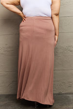 For The Day Full Size Flare Maxi Skirt in Chocolate