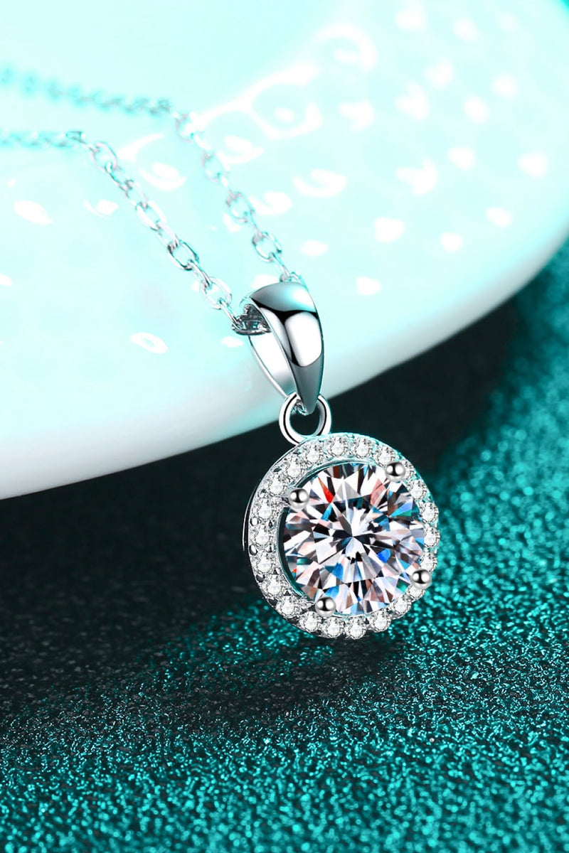 Chance to Charm 1 Carat Moissanite Round Pendant Chain Necklace ALLOW 5-12 BUSINESS DAYS FOR SHIPPING