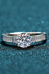 Lucky Charm Moissanite Rhodium-Plated Ring(ALLOW 5-12 BUSINESS DAYS TO PROCESS AND SHIP)