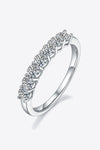 Moissanite Platinum-Plated Half-Eternity Ring(PLEASE ALLOW 7-14 BUSINESS DAYS FOR PROCESSING AND SHIPPING)