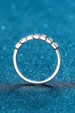 Moissanite Rhodium-Plated Half-Eternity Ring(PLEASE ALLOW 7-15 DAYS FOR ORDERING AND PROCESSING)