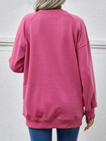 Round Neck Drop Shoulder Long Sleeve Sweater