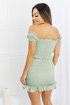 Just Being Me Smocked Two-Piece Top & Skirt Set