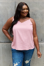 Scalloped Cami in Rosewood