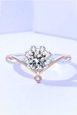 Moissanite and Zircon Contrast Crisscross Ring(PLEASE ALLOW 5-14 DAYS FOR PROCESSING AND SHIPPING)