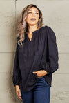 More For You Long Sleeve Stitch Blouse