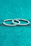 Rhodium-Plated Moissanite Hoop Earrings ALLOW 5-12 BUSINESS DAYS FOR SHIPPING