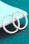 Moissanite Rhodium-Plated Hoop Earrings ALLOW 5-12 BUSINESS DAYS FOR SHIPPING