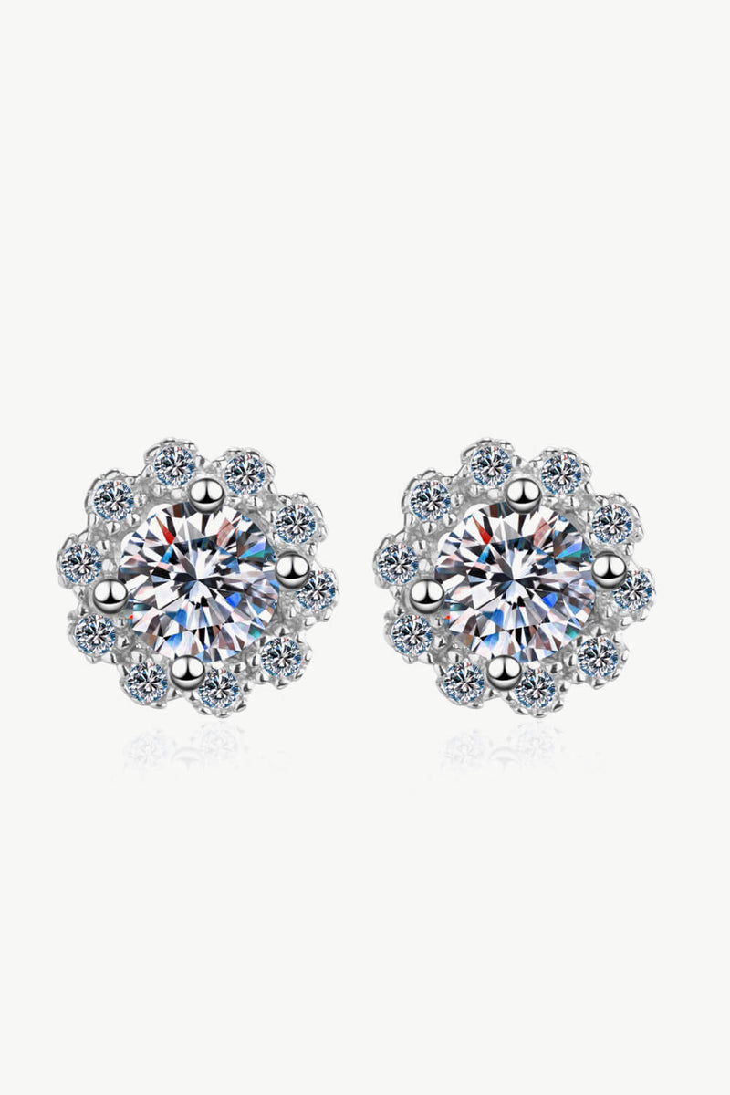 Moissanite Floral-Shaped Stud Earrings ALLOW 5-12 BUSINESS DAYS FOR SHIPPING