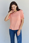 Keep It Simple Oversized Pocket Tee in Burnt Coral