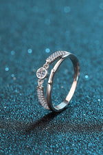 Moissanite Cutout Rhodium-Plated Ring(PLEASE ALLOW 7-15 DAYS FOR ORDERING AND PROCESSING)