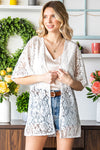 Open Front Half Sleeve Lace Cardigan(PLEASE ALLOW 5-14 DAYS FOR PROCESSING AND SHIPPING)