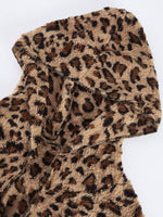 Leopard Open Front Hooded Jacket
