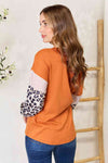 Leopard Long Sleeve Round Neck Sweater