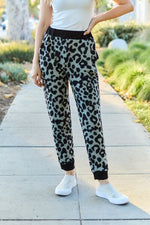 Full Size Leopard Contrast Sweatpants