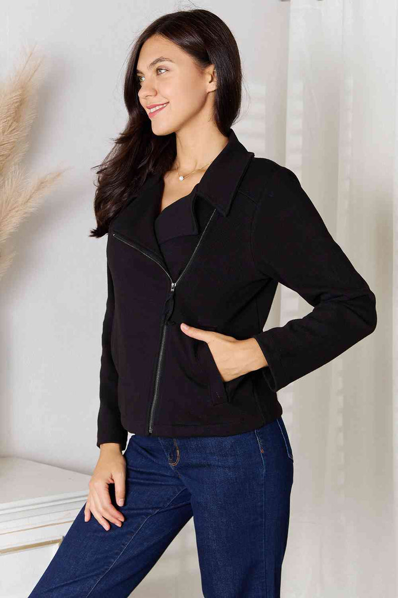 Full Size Zip-Up Jacket with Pockets