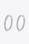 Moissanite Rhodium-Plated Hoop Earrings ALLOW 5-12 BUSINESS DAYS FOR SHIPPING