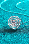 Moissanite Round Pendant Rhodium-Plated Necklace(ALLOW 5-12 BUSINESS DAYS TO PROCESS AND SHIP)