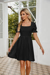 Square Neck Flounce Sleeve Smocked Dress (PLEASE ALLOW 7-15 DAYS FOR SHIPPING AND PROCESSING)