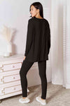 Full Size V-Neck Soft Rayon Long Sleeve Top and Pants Lounge Set