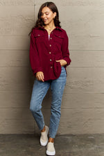 Collared Neck Buttoned Front Pocket Jacket