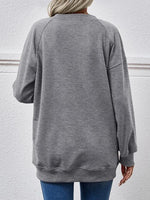 Round Neck Drop Shoulder Long Sleeve Sweater