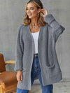 Open Front Long Sleeve Cardigan with Pockets