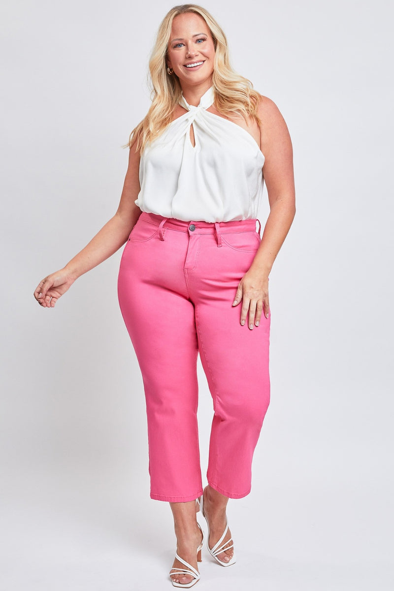 Full Size Mid-Rise Hyperstretch Cropped Straight Pants