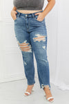Judy Blue Bella Full Size Distressed Straight Jeans