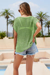 Round Neck Openwork Cover Up(PLEASE ALLOW 5-14 DAYS FOR PROCESSING AND SHIPPING)