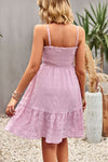 Spaghetti Strap Ruched Ruffle Hem Dress(PLEASE ALLOW 7-14 BUSINESS DAYS FOR PROCESSING AND SHIPPING)
