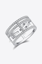 Moissanite Cutout Wide Ring(PLEASE ALLOW 7-15 DAYS FOR ORDERING AND PROCESSING)