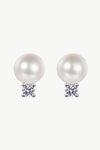 Moissanite Pearl Stud Earrings ALLOW 5-12 BUSINESS DAYS FOR SHIPPING