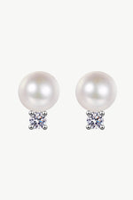 Moissanite Pearl Stud Earrings ALLOW 5-12 BUSINESS DAYS FOR SHIPPING